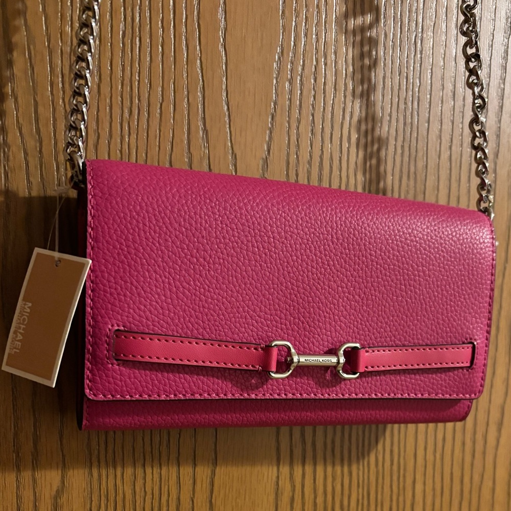 Michael Kors Large Wallet Crossbody  Leather Clutch